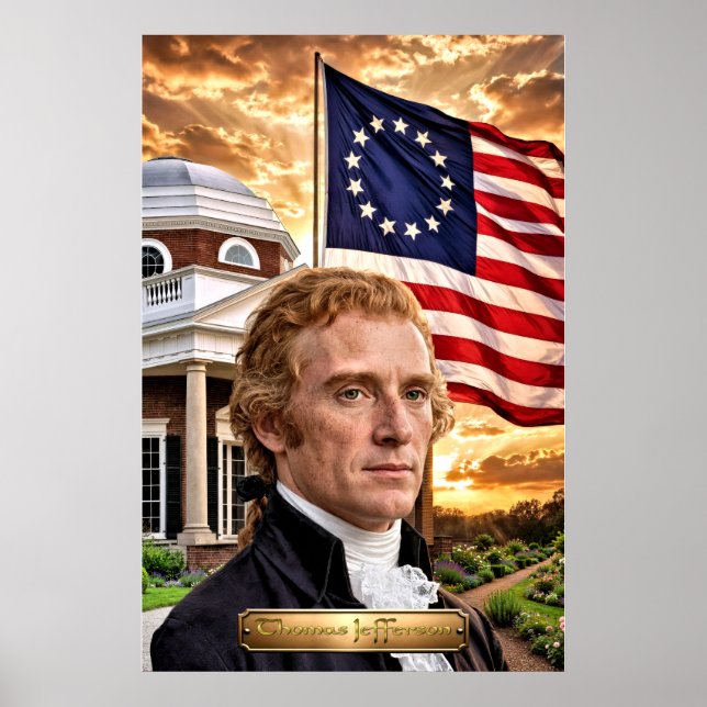 Poster Thomas Jefferson: 3º Presidente dos EUA (Frente)
