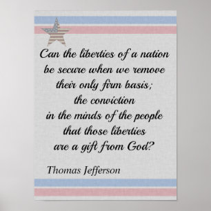 Poster Thomas Jefferson cita presentes de liberdade