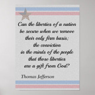 Poster Thomas Jefferson cita presentes de liberdade