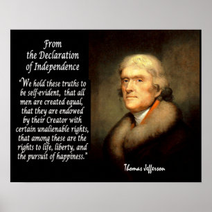 Pôster Thomas Jefferson E Declaração De Independência