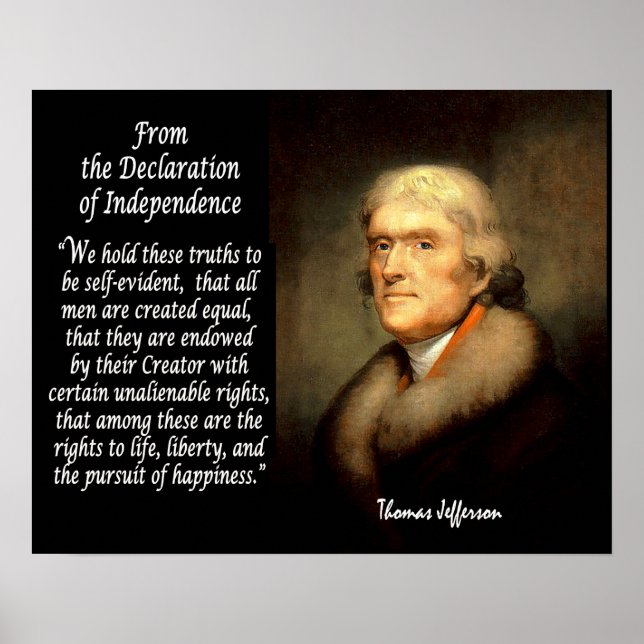 Poster Thomas Jefferson E Declaração De Independência (Frente)