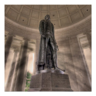 Pôster Thomas Jefferson Memorial Bronze Estátua