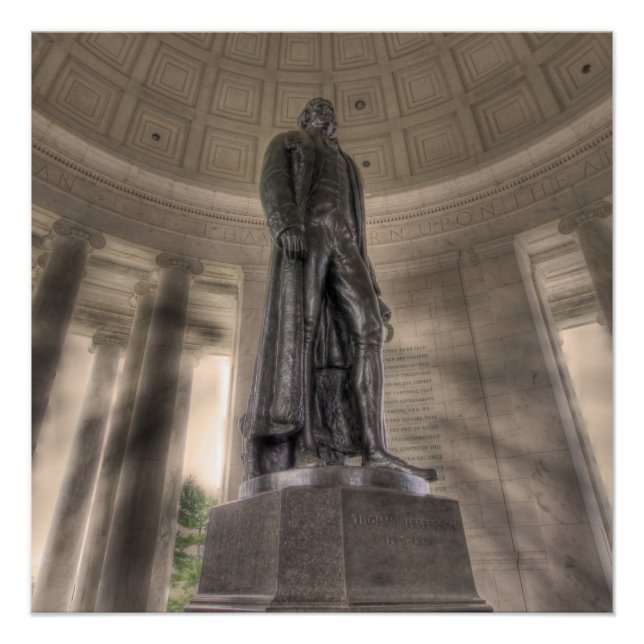 Pôster Thomas Jefferson Memorial Bronze Estátua (Frente)