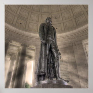 Pôster Thomas Jefferson Memorial Bronze Estátua