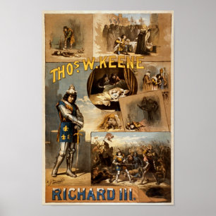 Pôster Thomas Keene no Teatro Richard III Vintage