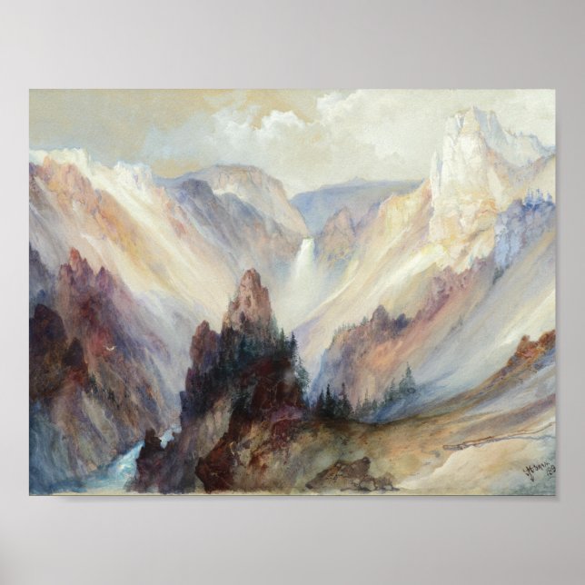 Poster Thomas Moran , O Grande Canyon do Yellowstone (Frente)