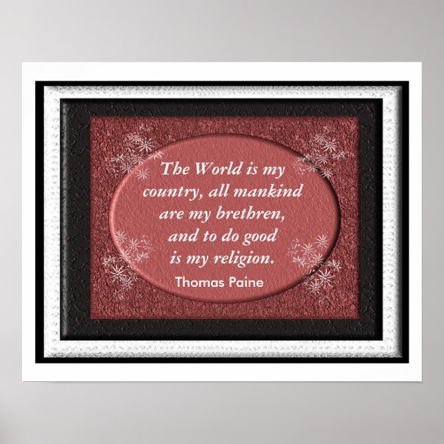 Pôster Thomas Paine - Citação (Frente)