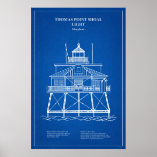 Poster Thomas Point Shoal Lighthouse - Maryland - AD
