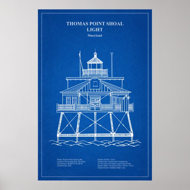 Poster Thomas Point Shoal Lighthouse - Maryland - AD (Frente)