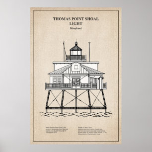 Poster Thomas Point Shoal Lighthouse - Maryland - SBD