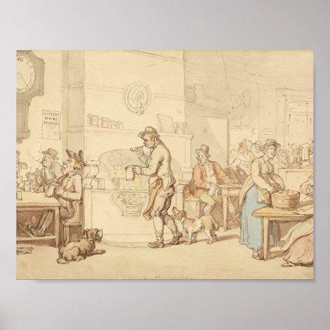 Poster Thomas Rowlandson - Interior de um Inn (Frente)