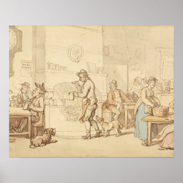 Poster Thomas Rowlandson - Interior de um Inn (Frente)