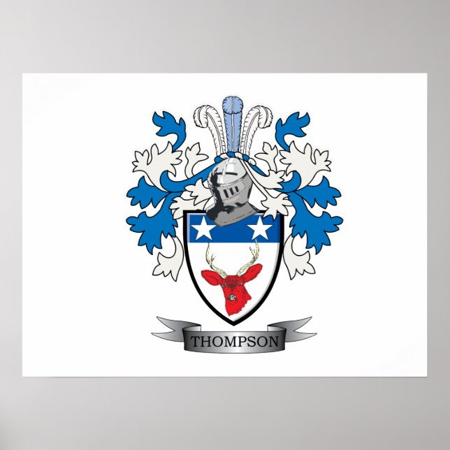 Poster Thompson Family Crest Casaco de Armas (Frente)
