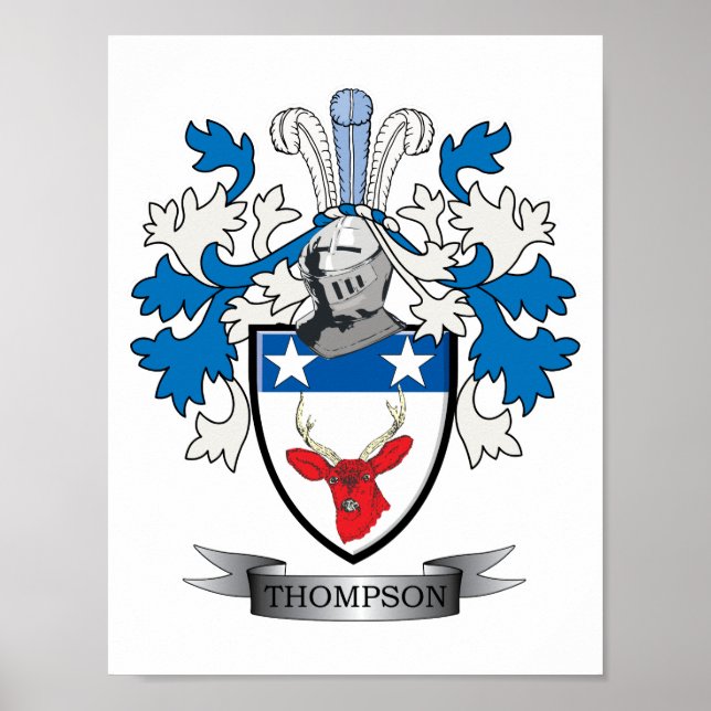 Pôster Thompson Family Crest Casaco de Armas (Frente)