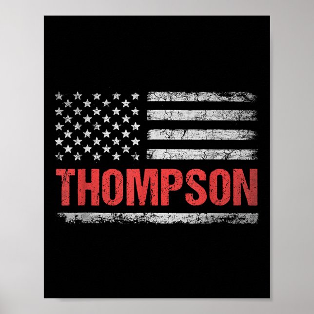 Poster Thompson Name American Flag - Sobrenome Thompson (Frente)