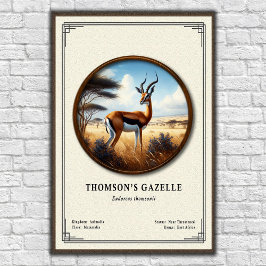 Poster Thomson's Gazelle Zoology Series