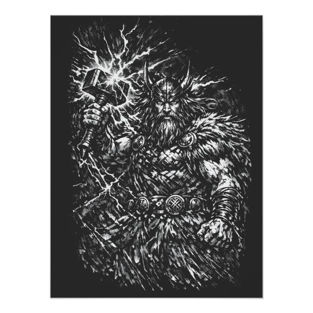 Pôster Thor — Deus do Trovão Castigado pela Tempestade (Frente)