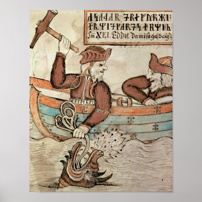 Pôster Thor pescando a serpente de Midgard (Frente)