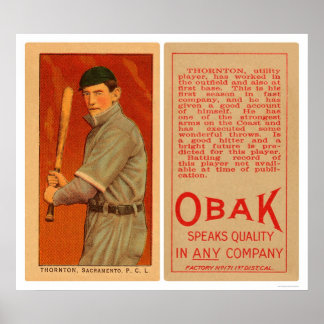 Pôster Thornton Sacramento Baseball 1911