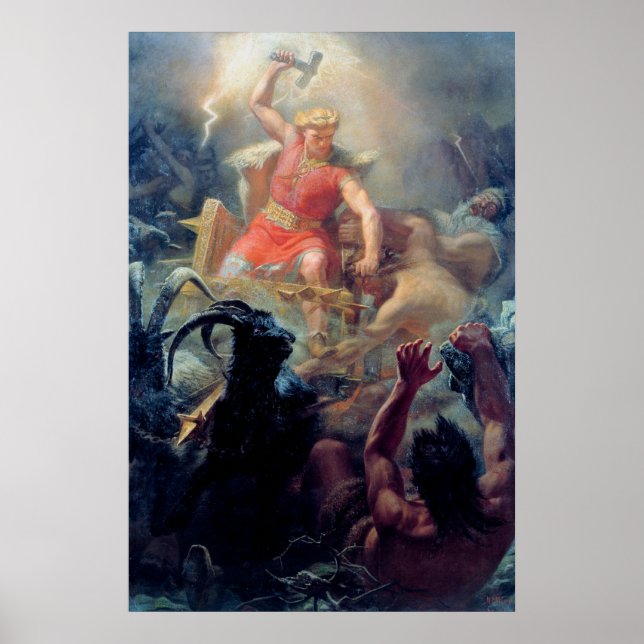 Poster Thor's Fight with the Giants Mårten Winge (Frente)