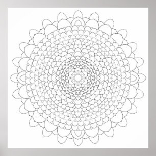 Poster Thousand Petal Lotus Mandala