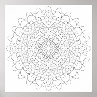 Poster Thousand Petal Lotus Mandala