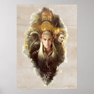 Pôster Thranduil, LEGOLAS GREENLEAF™, & TAURIEL™ Grá