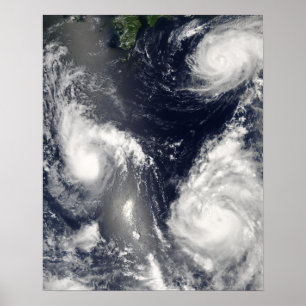 Pôster Three different typhoons