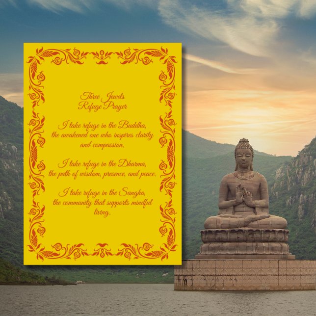 Poster Three Jewels Refuge Buddhist Minimalist Adult  (Criador carregado)