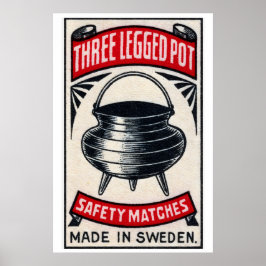 Poster Three Legged Pot - Matchbox Print - Aesthetic Wall