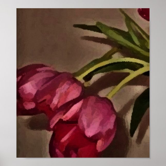 Pôster Three pretty tulips print (Frente)