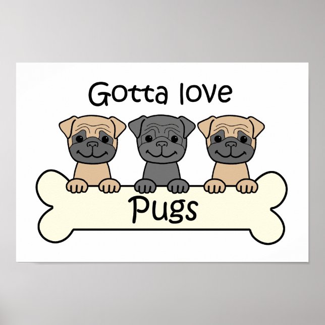 Poster Three Pugs (Frente)