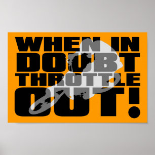 Pôster Throttle Out Cartaz Sinal Moto Motocross