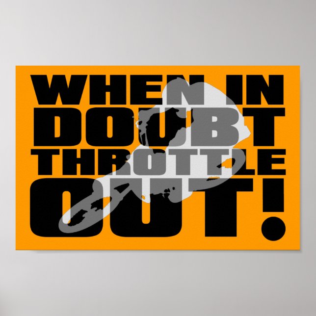 Pôster Throttle Out Cartaz Sinal Moto Motocross (Frente)