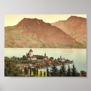 Poster Thun, lago de, Spiez, Bernese Oberland, Switzerlan