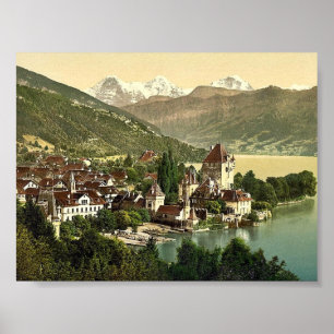 Poster Thun, Oberhofen, Bernese Oberland, cla da suiça