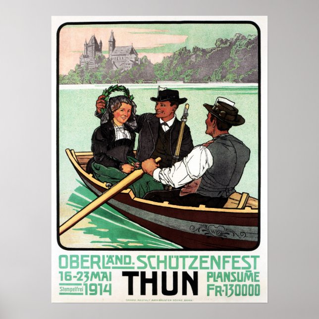 Poster THUN OBERLAND SCHUTZENFEST SUIÇA Vintage (Frente)