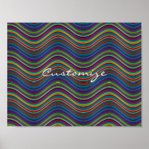 Poster Thunder_Cove da linha ondulada do Abstrato Legal
