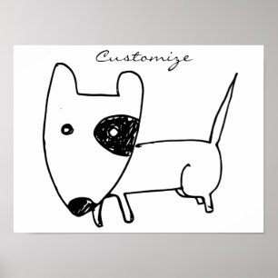 Poster Thunder_Cove de Cachorro Negro Minimalista e Bonit