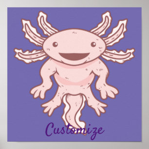 Poster Thunder_Cove do Axolotl Cor-de-Rosa Cor-de-Rosa