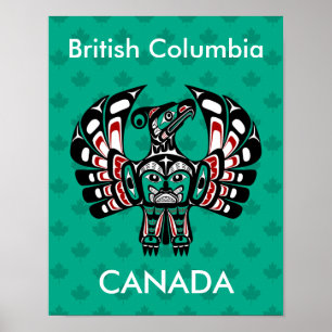 Poster Thunderbird Nativo Americano Vermelho Negro