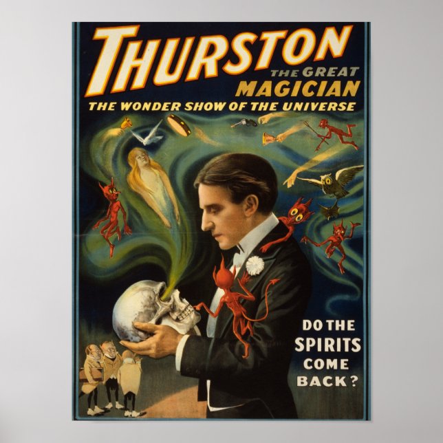 Poster Thurston, o Excelente Mágico segurando magia crôni (Frente)