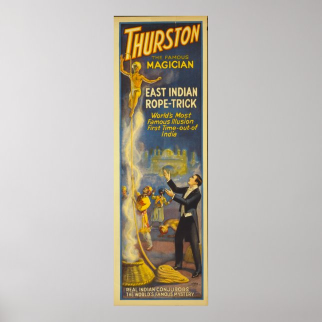 Poster Thurston o mágico - o truque da Corda da Índia Ori (Frente)