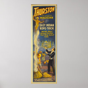 Poster Thurston o mágico - truque da corda do indiano do