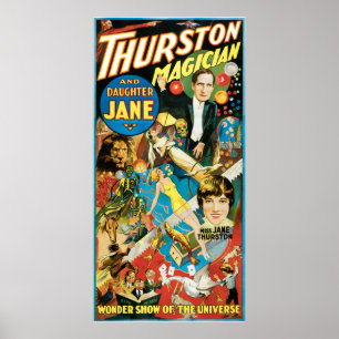 Pôster Thurston & propaganda do mágico de Jane da filha