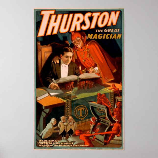Pôster Thurston the Great Magician w/ Devil Magic (Frente)