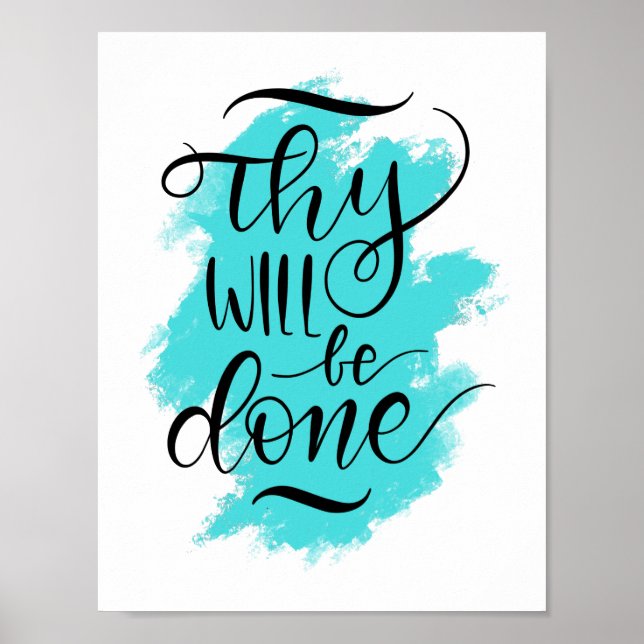 Poster Thy will be done - Christian lettering (Frente)