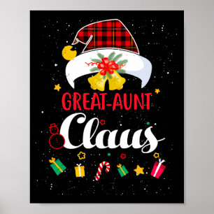 Poster Tia-avó Claus Natal Chapéu de Papai Noel Xmas Mang