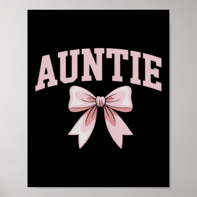Poster Tia Coquete Bow Rosa Dia das Mães Tia (Frente)