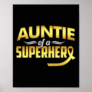 Poster Tia Da Consciência Do Cancer De Super-Herói